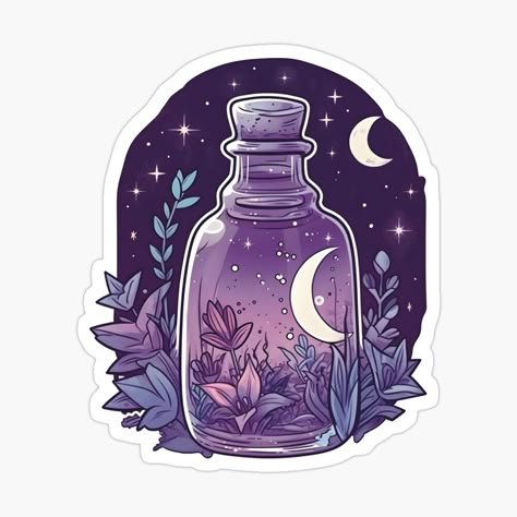 Witch Aesthetic Stickers, Stickers Purple Aesthetic, Celestial Stickers, Bullet Stickers, Purple Stickers, Witchy Stickers, Boho Plants, Witch Stickers, Aesthetic Plant