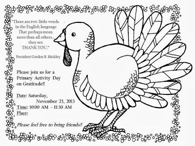 Sofia's Primary Ideas: LDS Gratitude Primary Activity Day Activity Days Lds, Primary Christmas Gifts, Thanksgiving Activity Sheets, Gratitude Ideas, Thanksgiving Writing Activity, Lds Primary Singing Time, Gratitude Attitude, Black And White Clip Art, Thanksgiving Activities Preschool