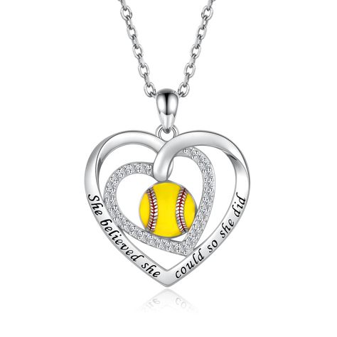 PRICES MAY VARY. Jewelry for Softball Lover: The sterling silver softball necklace is fun to wear and they make a statement! A cute accessory to your outfit or softball themed things. Wear them to a softball match, sports event, or just to brighten up a day! Perfect Softball Theme Gift: The Softball necklace is perfect for the girl who loves softball! Also make great gifts for softball players, softball teams, softball coaches, softball mom, dodgers or anyone that loves softball! For your family