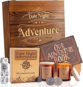 Date Night Basket, Vanilla And Lavender, Lavender Candles, Couple Gifts Basket, Our Adventure Book, Date Night Gifts, Date Activities, Unique Gifts For Couples, Creative Dates