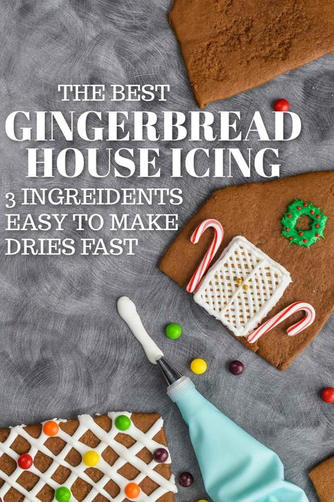 Gingerbread House Frosting, Gingerbread House Template Printable, Gingerbread Contest, Christmas Fare, Gingerbread House Icing, Gingerbread Icing, Easy Gingerbread House, Homemade Gingerbread House, Gingerbread House Template