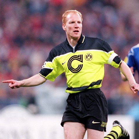 #MatthiasSammer #borussiadortmund #Germany Matthias Sammer, Borussia Dortmund, Uefa Champions League, Champions League, The Game, Sports Jersey, Germany, Running, Sports