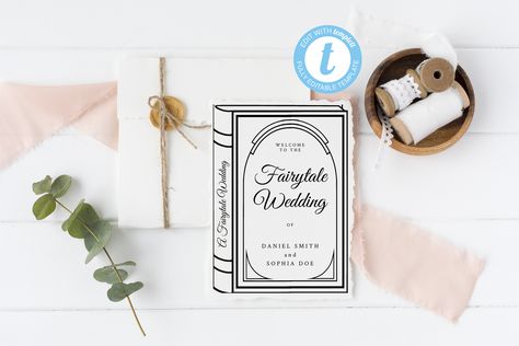 Storybook Wedding Invitation - Library Book Theme Story Book Wedding Invitations, Book Themed Wedding, Storybook Wedding, Book Theme, Design App, Fairy Tale Wedding, Wedding Invitations Diy, Wedding Invitation Paper, Book Themes