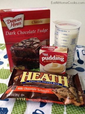 Toffee Brownies, Heath Candy Bar, Heath Candy, Easy Toffee, Cake Mix Desserts, Brownie Desserts, Brownie Ingredients, Chocolate Toffee, Quick And Easy Recipes