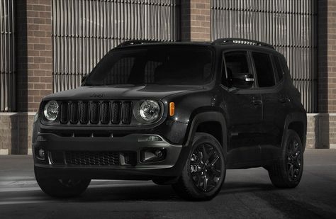 The Jeep family is about to get bigger. Introducing the all-new 2017 Jeep Renegade Altitude and the limited-edition Renegade Deserthawk! #Jeep #Renegade #Cars Jeep Renegade Black, Jeep Renegade Interior, Jeep Renegade Trailhawk, Jeep Brand, Black Jeep, Small Suv, Gas Mileage, Jeep Renegade, Future Car