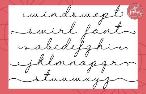 Windswept Swirl Sketch Font | 100% Commercial Use | So Fontsy Flowy Fonts Alphabet, Draw Fonts, Cricut Draw, Written Fonts, Website Aesthetic, Fonts For Cricut, Whiteboard Art, Computer Font, Fonts Handwriting Alphabet