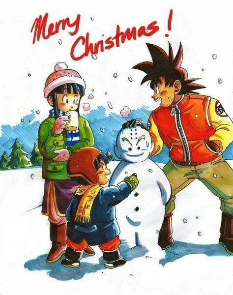 A very Merry DBZ Christmas! Christmas Dragon Ball, Goku And Chichi, Christmas Dragon, Anime Christmas, Dbz Art, Merry Christmas Images, Dragon Balls, Dragon Ball Super Manga, Dragon Ball Artwork