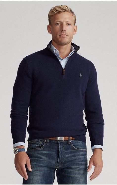 Quarter Zip Sweater Outfit, Zip Sweater Outfit, Quarter Zip Outfit, Sweater Outfits Men, Mens Business Casual Outfits, Mens Quarter Zip, Casual Chique, Mens Cashmere, Sweater Outfit