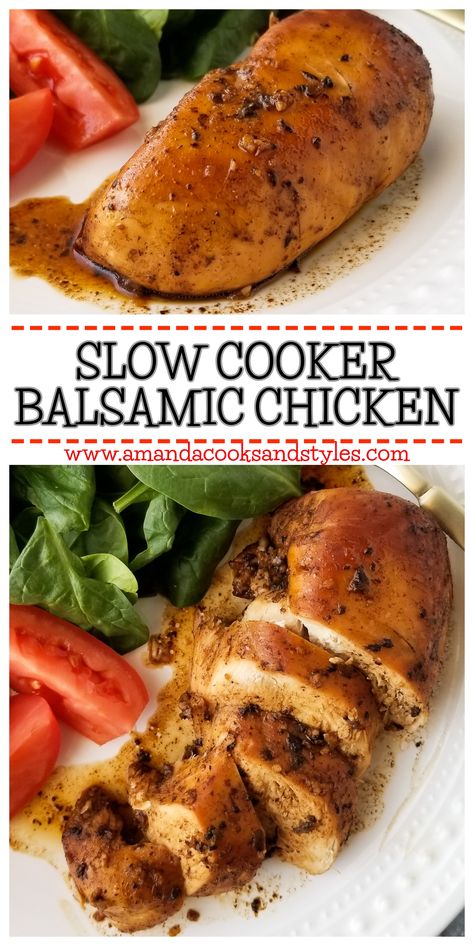 Balsamic Chicken Crock Pot, Easy Paleo Dinner Recipes, Slow Cooker Balsamic Chicken, Honey Balsamic Chicken, Balsamic Chicken Recipes, Balsamic Chicken, Chicken Slow Cooker Recipes, Paleo Dinner, Cook Chicken Breast