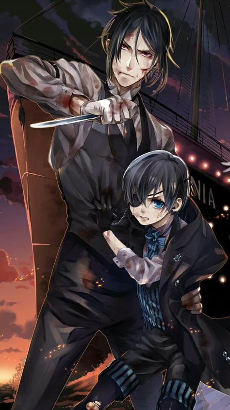 Book Of Atlantic, Sebastian Black Butler, Ciel Black Butler, Black Butler Wallpaper, Sebastian Ciel, Black Butler Sebastian, Black Butler Manga, Black Butler Characters, Black Butler 3