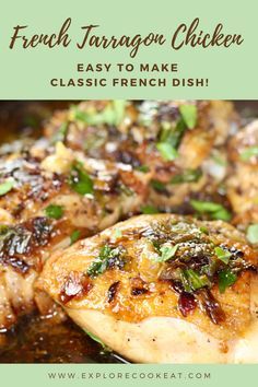 Recipe With White Wine, Tarragon Chicken Recipe, Chicken Tarragon, French Chicken Recipes, French Recipes Authentic, Olive Oil Sauce, French Cuisine Recipes, Tarragon Chicken Salad, French Cooking Recipes