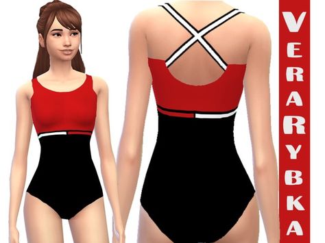 Vera Rybka's Swimsuit made under Tommy Hilfiger Sims 4 Cc Tommy Hilfiger, Sims4 Clothing, Swimming Clothes, Girls Accesories, Feminine Clothes, Sims 4 Challenges, Skyrim Mods, Sims Clothes, Cc Clothes