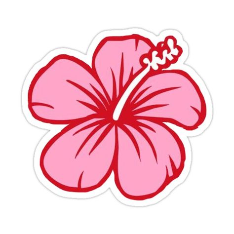 Hibiscus Sticker, Sticker Design Inspiration, Preppy Stickers, Pink Hibiscus, Diy Stickers, Cool Stickers, Aesthetic Stickers, Sticker Collection, Printable Stickers