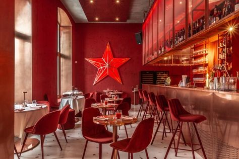 Pink Mama modern restaurant – pastel, velvet and concrete | Restaurant Interior Design Red Restaurant, Pizza Burger, Pub Design, School Interior, Modern Restaurant, Interior Design Concepts, Cafe Interior Design, Restaurant Interior Design, Commercial Interior Design