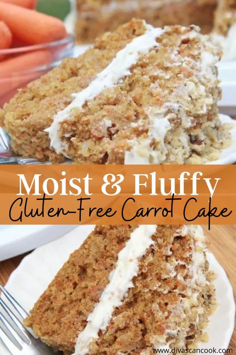 Gluten Free Carrot Cake Recipe, Dairy Free Carrot Cake, Gluten Free Cake Recipe, Gluten Free Carrot Cake, Cake Light, Moist Carrot Cakes, Gluten Free Sweet, Gluten Free Cake, Gluten Free Sweets