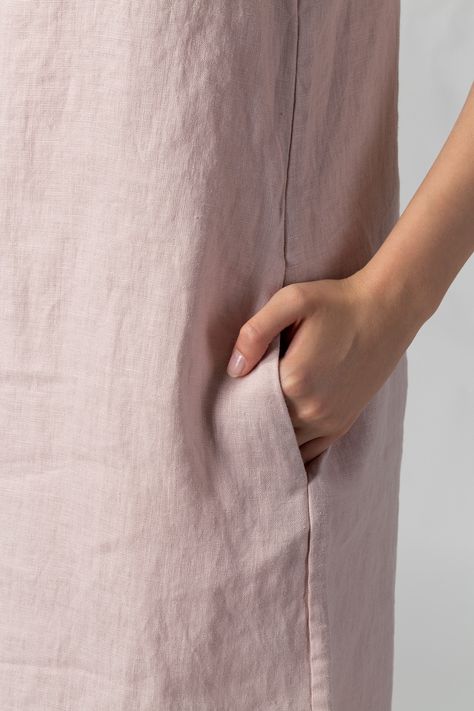 Dusty Pink Summer Linen Tank Dress Linen Spaghetti Strap - Etsy UK Linen Cami, Body Measurement Chart, Sleeveless Linen Dress, Linen Tank, Dress Linen, Summer Linen, Spaghetti Strap Dress, Color Dress, Pink Summer