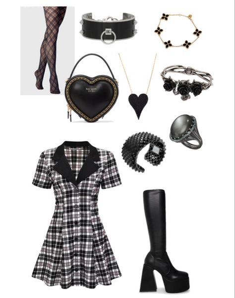 Alternative Preppy Outfits, Goth Preppy Outfit, Preppy Goth Outfits, Preppy Needs, Goth Girl Outfits, Gothic Academia, Goth Preppy, Cute Casual Outfit, Preppy Goth