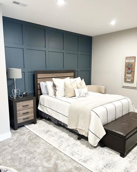 Explore 34 Bedroom Accent Wall Ideas for Stylish Home Décor! - placeideal.com Bedroom Accent Wall Ideas, Wall Behind Bed, Boys Bed, Bedroom Accent Wall, Dark Accent Walls, Grey Accent Wall, Blue Accent Walls, Feature Wall Bedroom, Accent Wall Ideas