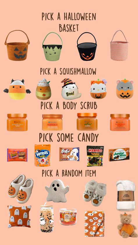 <3 Spooky Baskets For Kids, Boo Basket Ideas For Best Friend, Easy Gift Baskets, Cake Gift Basket, Boo Basket Ideas, Baskets For Kids, Spooky Basket, Fall Gift Baskets, Making A Gift Basket