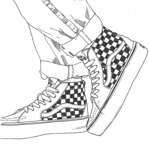 Vans Shoes Drawing, Vans Drawing, Van Drawing, Stuff To Print, Mythology Tattoos, Shoes Drawing, Art Van, Skateboard Art, Vans Off The Wall