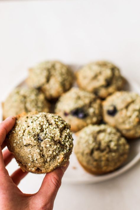 Recipe: Berry Hemp Protein Muffins Hemp Yeah Protein Powder Recipes, Hemp Protein Powder Recipes, Protein Powder Muffins, Fiber Muffin, Gluten Free Dairy Free Breakfast, Hemp Protein Powder, Yogurt Muffins, Berry Muffins, Dairy Free Breakfasts