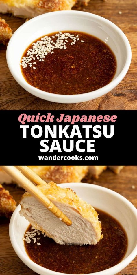 Homemade Japanese style tonkatsu sauce (とんかつソース) at its best. This easy restaurant style recipe includes the all important toasted sesame seeds for the perfect pairing with any katsu cutlet. Easy Tonkatsu Sauce, Japanese Sauce Recipes, Gyoza Sauce, Japanese Tonkatsu, Asian Dipping Sauce Recipes, Asian Dipping Sauce, Sushi Style, Japanese Sauce, Tonkatsu Sauce