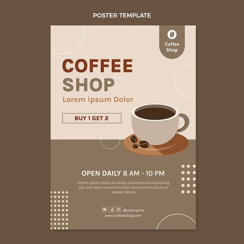 Cafe Posters Design, Coffee Discount Poster, Poster For Coffee Shop, Coffee Shop Banner Design Ideas, Coffee Poster Illustration, Coffee Poster Ideas, Coffee Template Design, Cafe Poster Design Coffee Shop, Coffe Shop Poster