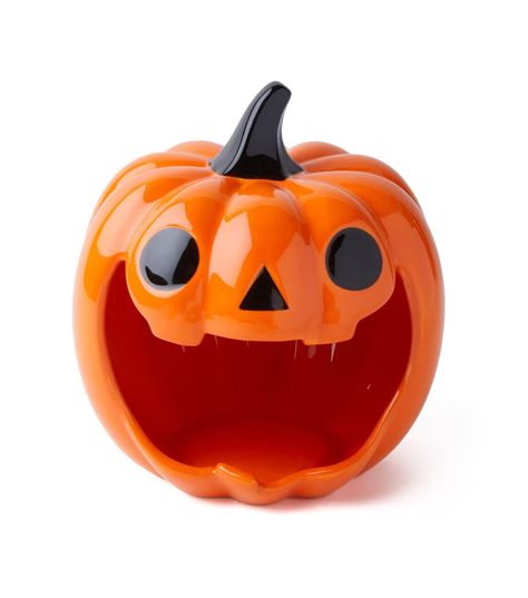 7" Halloween Orange Open Mouth Jack O Lantern Container by Place & Time | JOANN Festive Halloween Decor, Candy Snacks, Halloween Facts, Skeleton Decorations, Spooky Szn, Halloween Orange, Halloween Snacks, Halloween Fabric, Pumpkin Crafts