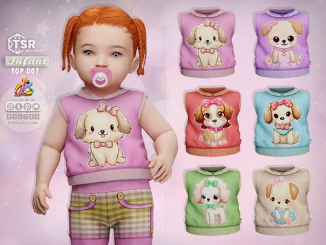 Sims 4 Infant Cc, Sims 4 Infant, Infant Cc, Butterfly Pants, Mermaid Top, Toddler Top, Infant Clothes, Kids Blouse, Toddler Pants