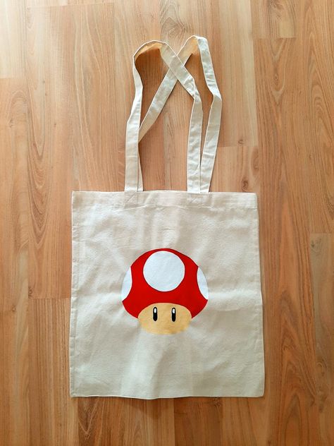 Lukis Tote Bag, Desain Totebag Aesthetic, Totebag Lukis, Tote Bag Design Ideas Aesthetic, Tote Bag Painting Ideas Easy, Totebag Painting Ideas, Totebag Painting, Tod Bag, Decorated Tote Bags