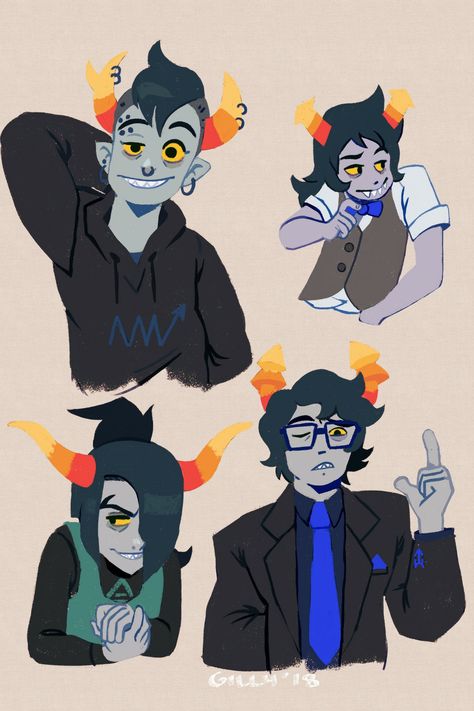 Galekh Xigisi, Zebruh Codakk, Mallek Adalov, Hiveswap Friendsim, Mogeko Castle, Vampire Fashion, Homestuck Trolls, Vast Error, Web Comic