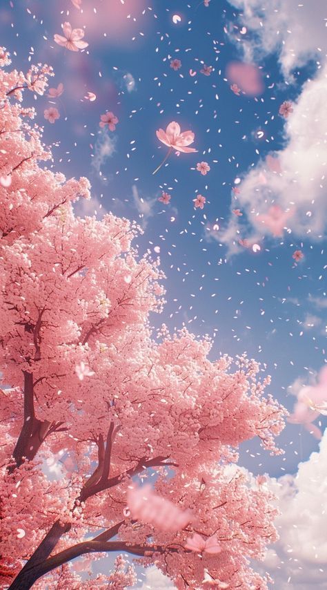 Cherry Blossom Tree Wallpaper, Blossom Tree Wallpaper, Pink Kawaii Aesthetic, Frühling Wallpaper, Cherry Blossom Wallpaper, Pink Kawaii, Japanese Art Prints, Pretty Phone Wallpaper, Lovely Flowers Wallpaper