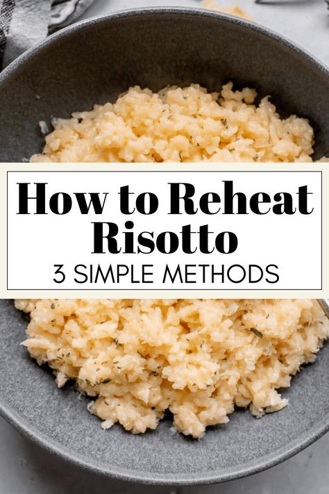 Learn how to reheat risotto on the stovetop and microwave using this thorough guide. Your leftovers will be perfectly reheated and just as delicious as fresh risotto every time! Most Pinned Recipes On Pinterest, Leftover Risotto, Beet Risotto, What Is Risotto, Italian Rice, Chicken Risotto, Tomato Risotto, Most Pinned Recipes, Butternut Squash Risotto