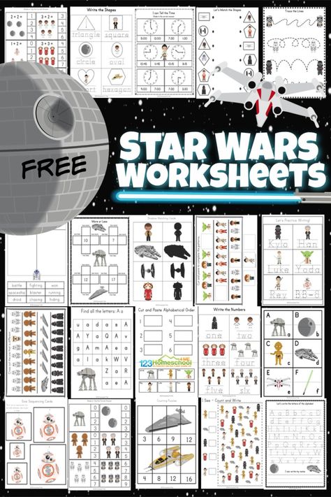 Star Wars Activity Sheets, Star Wars Printables Free, Free Printable Star Wars, Star Wars Activities, Star Wars Printables, Star Wars Classroom, Pre K Worksheets, Printable Star, Language Worksheets