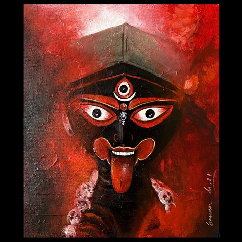 Kali Maa, Bengali Art, Pen Art Work, Maa Kali, A Level Art Sketchbook, Durga Painting, Boho Art Drawings, Indian Art Gallery, Goddess Artwork