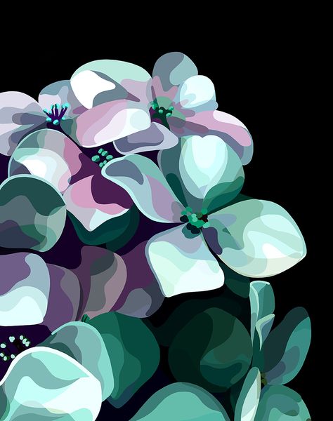 hydrangea Abstract Floral Art, Gouache Art, Soyut Sanat Tabloları, Art Et Illustration, Contemporary Modern Art, Painting Art Projects, Diy Canvas Art, Simple Art, Canvas Art Painting