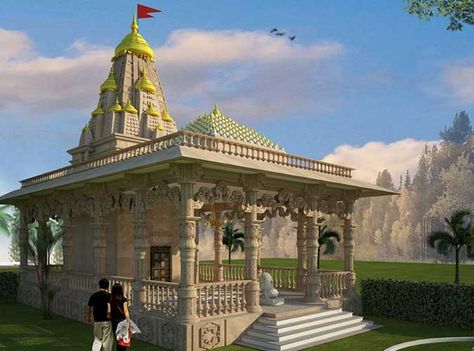 Hanuman Mandir Design, Shiv Temple Design, South Indian Temple Illustration, Hindu Temple Design, Small Temple Design, Hindu Temple Architecture, Home Temple Design, Architecture Indian, Hanuman Mandir