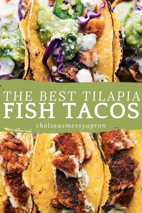 Fish Tacos Recipe Tilapia, Tilapia Tacos Easy, Fish Taco Seasoning Tilapia, Fish Tacos With Tilapia, Talipia Taco Recipes, Mexican Tilapia Recipes, Tilapia Tacos Recipes, Talipia Tacos, Tilapia Fish Tacos Recipes