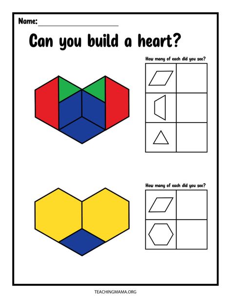 Pattern Shapes Templates Free Printables, Pattern Blocks Printables Free, Pattern Block Templates Free Printable Preschool, Pattern Block Activities, Free Pattern Block Printables, Free Printable Pattern Block Mats, Attribute Blocks, Pattern Block Printables, Pattern Blocks Activities