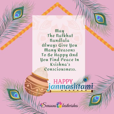 Wishing you and your family a very happy Janmashtami!May the blessings of Lord Krishna always be with you and your family. #happykrishnajanmashtami #quotes #natkhat #janmashtamiquotes #krishna #hindiquotes #wishes Happy Krishna Janmashtami Images, Krishna Janmashtami Images, Janmashtami Quotes, Janmashtami Images, Let There Be Love, Happy Krishna Janmashtami, Janmashtami Wishes, Happy Krishna, Happy Janmashtami