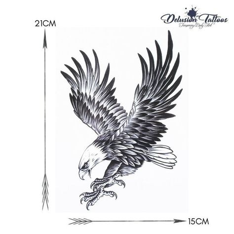 Eagle Tattoo Arm, Eagle Chest Tattoo, Bald Eagle Tattoos, Small Eagle Tattoo, Realistic Fake Tattoos, Tattoo Shoulder, Eagle Tattoos, Chest Piece Tattoos, Chest Tattoo Men