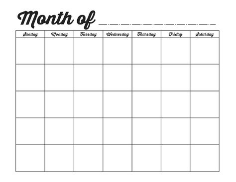 Family Binder-Blank Monthly Calendar Template-blog                                                                                                                                                                                 More Family Binder Printables, Editable Monthly Calendar, Binder Printables Free, Blank Monthly Calendar Template, Free Monthly Calendar, Survey Template, Blank Monthly Calendar, Family Binder, Binder Printables