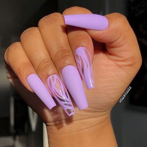 Cute Lavender Nails‼️💜💜 Lavender Nail Polish, Purple Nail Art, Purple Acrylic Nails, Pretty Nail Colors, Purple Nail Designs, Lavender Nails, Make Up Videos, Purple Nail, Minimalist Nails