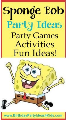 Sponge Bob Squarepants Birthday party ideas!   Fun ideas for Sponge Bob themed party games, activities, party favors, food and more!   #spongebob #party #kids Sunshine Activities, Spongebob Party Ideas, Spongebob Party Favors, Tyler Birthday, 21st Birthday Games, Spongebob Squarepants Party, Spongebob Birthday Party Decorations, 30th Birthday Games, Spongebob Games