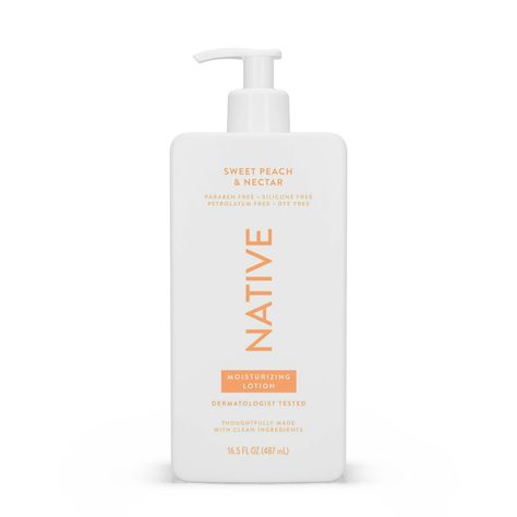 Native Moisturizing Hand & Body Lotion, Sweet Peach & Nectar, Paraben Free, for Women and Men, 16.5 fl oz - Walmart.com Native Body Lotion, Native Lotion, Personal Care Routine, Peach Nectar, Hand Body, Hand Body Lotion, Sweet Peach, Dye Free, Clean Ingredients