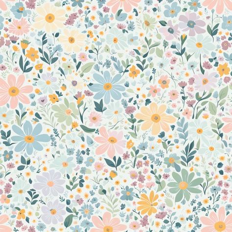 Cute Floral Pattern, Cottage Wallpaper, Watercolour Texture Background, Wallpaper Inspiration, Spring Pattern, Vintage Florals, Floral Seamless Pattern, Album Scrapbook, Fabric Prints