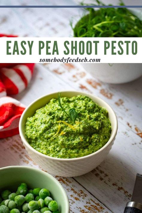 Pea Shoots Recipe, Vegan Budget, Gluten Free Pesto, Homemade Pesto Recipe, Breakfast Sides Dishes, Pea Shoots, Pea Pesto, Summer Veggies, How To Make Pesto