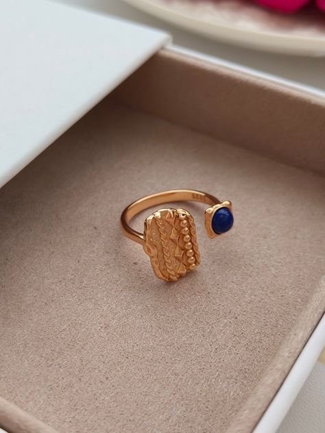 Discover timeless elegance with the Vintage Blue Lapis Ring. 🌟 Crafted from S925 silver with a vintage gold finish, this ring features a stunning natural lapis lazuli stone. ✨ #VintageLapis #TimelessElegance #AdorneJewelry Lapis Ring, Lapis Lazuli Ring, Lapis Lazuli Stone, Blue Lapis, The Vintage, Lapis Lazuli, Gold Finish, Vintage Gold, Timeless Elegance