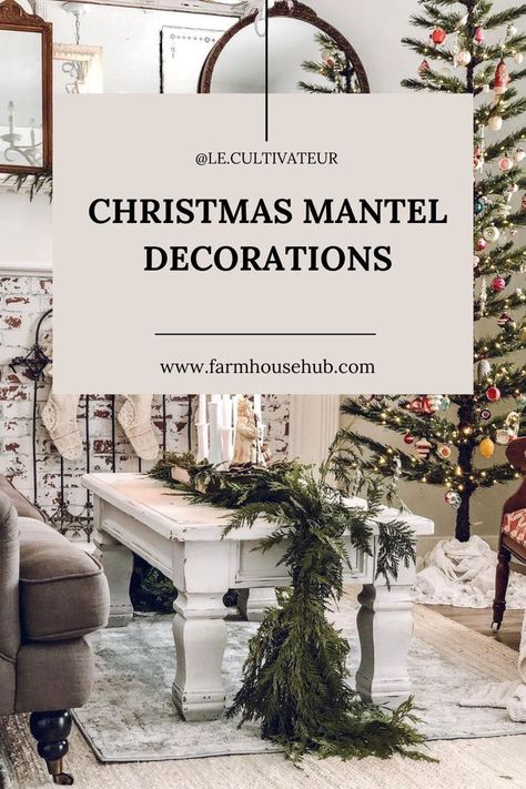 Adds a touch of elegance and warmth, perfect for twinkling accents. Holiday Mantle Decor Farmhouse, Candles On Mantle For Christmas, Traditional Mantle Decorating Ideas, Christmas Mantle Decor Fireplaces Rustic, Mantle Ideas Fireplace, Christmas Mantles Ideas Fireplaces, Christmas Mantle Decor Fireplaces, Farmhouse Christmas Mantle, Christmas Hygge