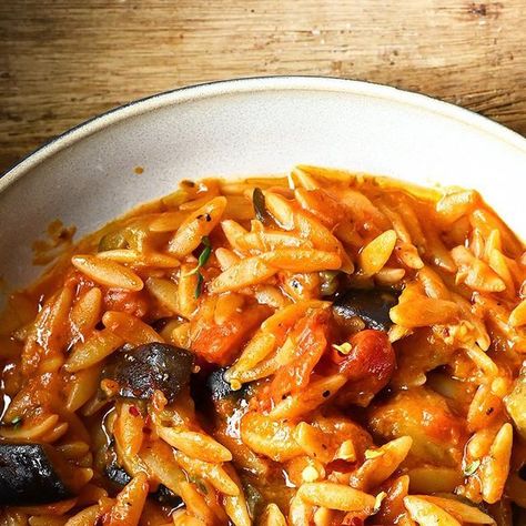 Anna Chwistek, Sautéed Eggplant, Parmesan Orzo, Sauteed Eggplant, Eggplant Parmesan, Sun Dried Tomatoes, More Recipes, Cooking Videos, Dried Tomatoes